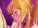 Big boobed anime sucking and gets cumshot