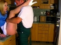 Amazing blond gets her taut little cunt fully stretched